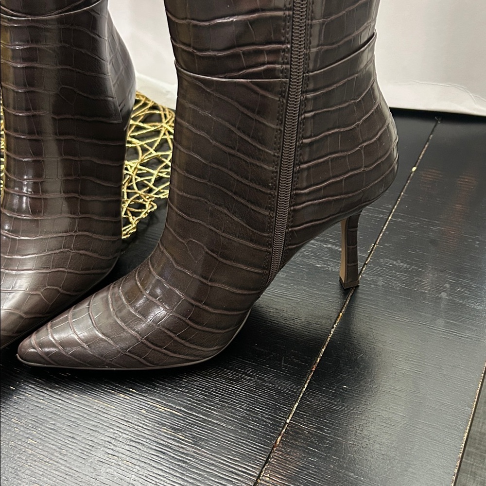 The Drop Women's Gemini Tall Heeled Chocolate Croc - Picture 10 of 13